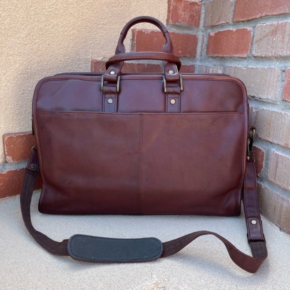 Rare & Unique Bill Blass VTG Soft Bomber Cowhide  Leather Briefcase in Chocolate - Picture 6 of 15